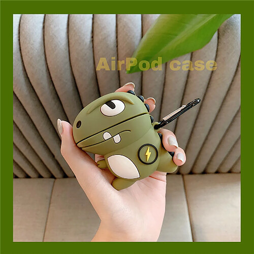 GUPBOO Airpods Coque Housse Étui Protecteur Compatible pour AirPods 3-dessin animé mignon dinosaure éclair