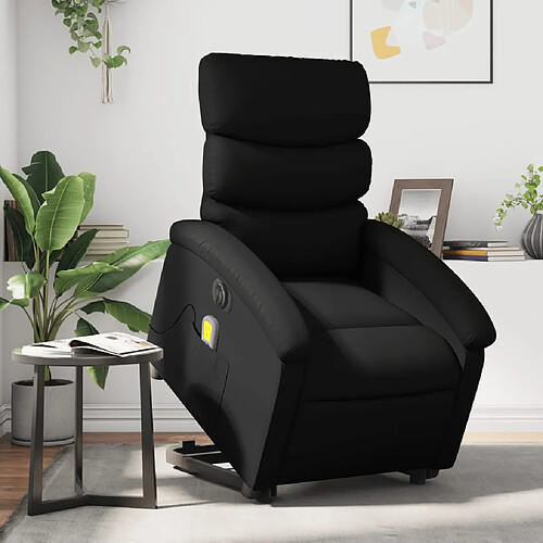 vidaXL Fauteuil inclinable de massage électrique noir similicuir