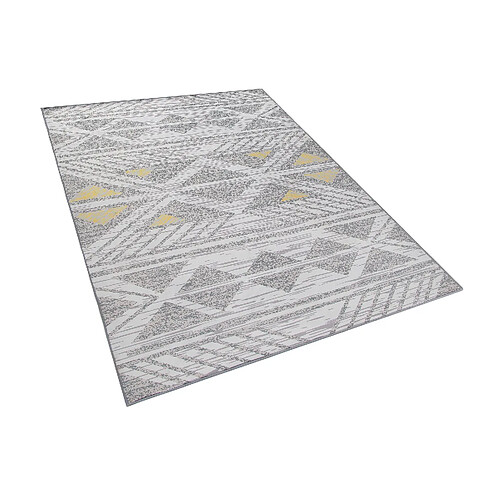 Beliani Tapis 230 x 160 cm gris et jaune KARGI