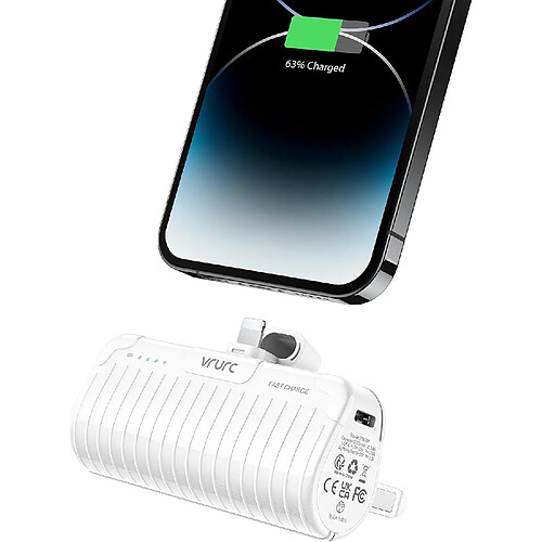 SANAG Mini Batterie Externe 5000Mah Avec Support,20W Charge Rapide Compacte Petite Power Bank Compatible Avec Iphone 14/13/13/12/11/Xs/Xr/X/8/7/6/Plus/ /Pro(Blanc)