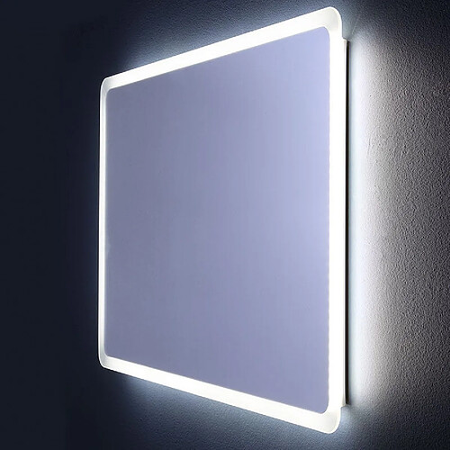 Kiamami Valentina MIROIR ANGLES ARRONDIS ÉCLAIRÉ AVEC LED 60 X 60 CM DALLAS