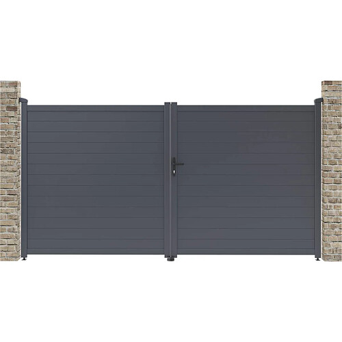 Habitat Et Jardin Portail aluminium Marc - 349.5 x 180.9 cm - Gris