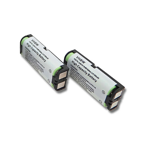 vhbw 2x batteries NiMH 800mAh (2.4V) pour téléphone fixe sans fil Panasonic KX246, KX2621, KX2622, KX2632, KX571 comme CPH-508, BBTG0658001, u.a..