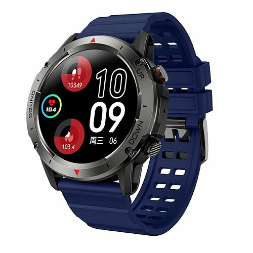 Nx9 Montre Intelligente Bluetooth Appelant 24H Pression Artérielle Détection De L'Oxygène Dans Le Sang Sport Smartwatch Bleu Foncé