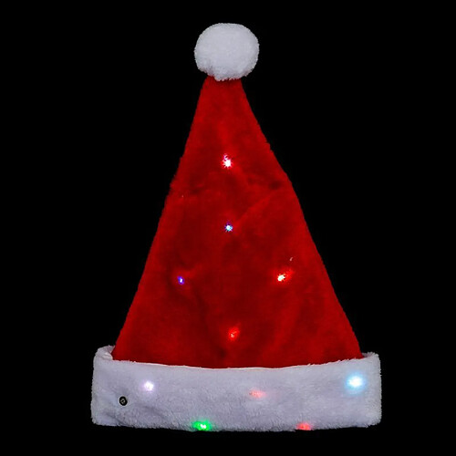 Chapeau de Noël Adulte Led 41cm Rouge