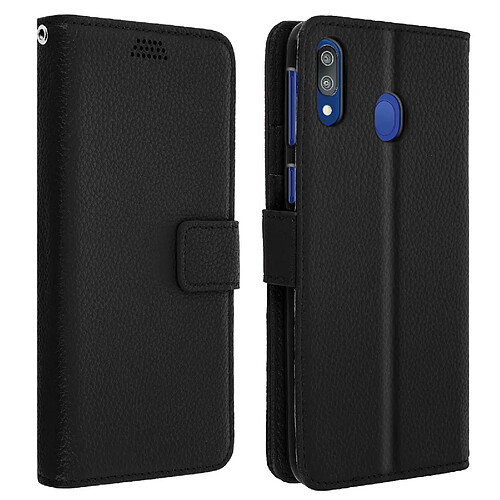 Avizar Housse Samsung Galaxy M20 Étui Porte carte Support Vidéo noir