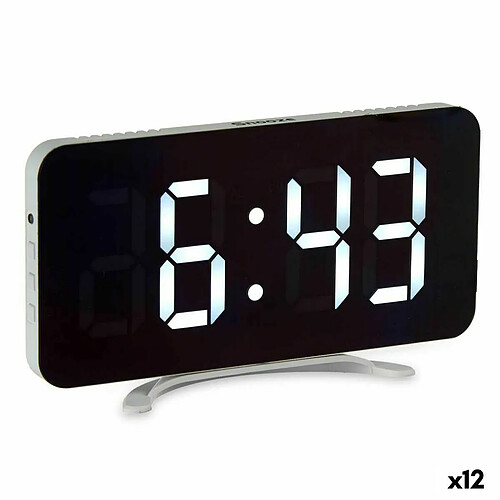 Gift Decor Montre Numérique de Table Blanc ABS 15,7 x 7,7 x 1,5 cm (12 Unités)