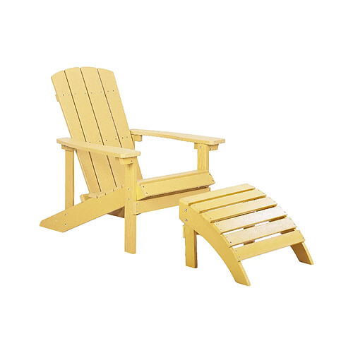 Beliani Chaise de jardin ADIRONDACK Bois d'ingénierie Jaune