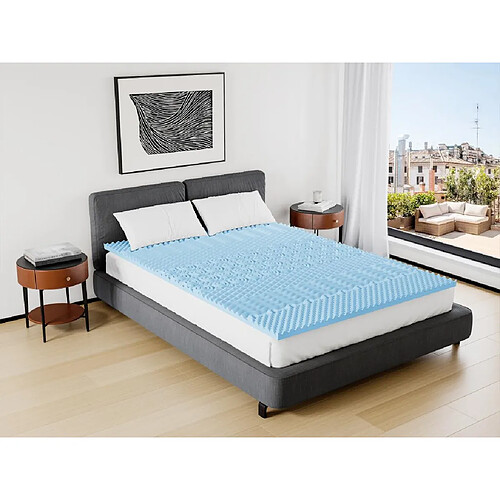 Vente-Unique Surmatelas 140 x 190 cm mémoire de forme 7 zones rafraîchissant ép.5cm - VENARI de YSMÉE