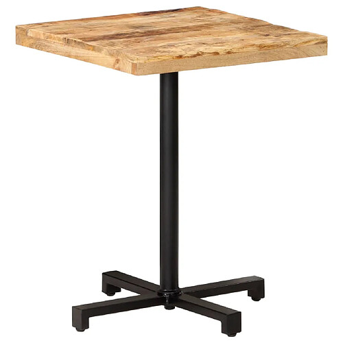 vidaXL Table de bistro Carrée 60x60x75 cm Bois de manguier brut