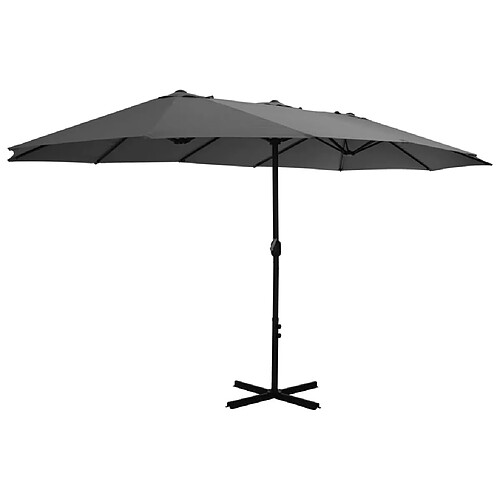 Maison Chic Parasol Jardin | Parasol d'extérieur poteau en aluminium 460 x 270 cm anthracite - GKD84240