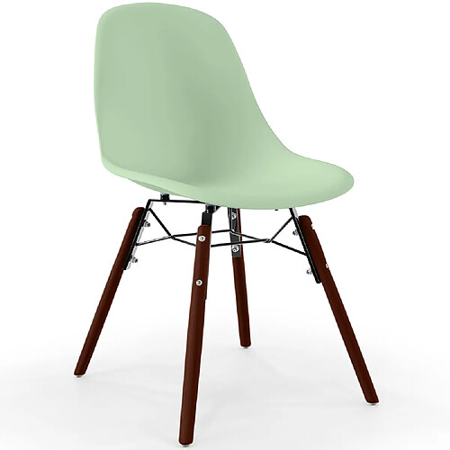 ICONIK INTERIOR Chaises de Salle à Manger - Design Scandinave - Pieds en Bois Foncé - Skögur Vert pastel