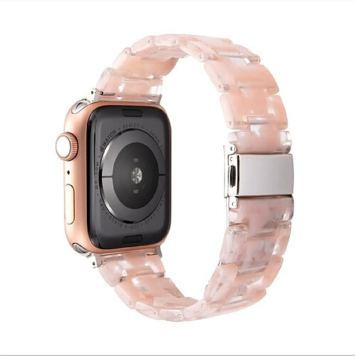 Sangle de montre en résine pour la bande de montre Apple Clear Pink Fleur pour 38 mm 40 mm 41 mm