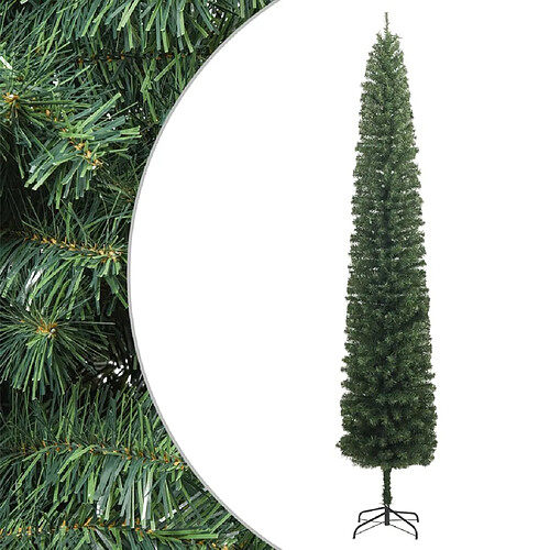 vidaXL Sapin de Noël mince avec support 210 cm PVC