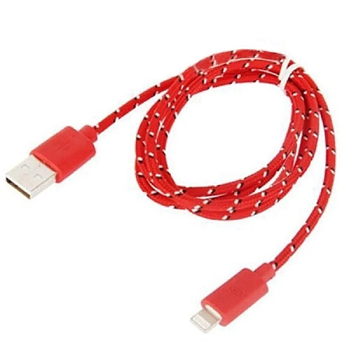 Wewoo Câble rouge pour iPhone X / 8 et 8 Plus / 7 7 Plus / 6 6 6 Plus 6 s Plus / iPad de charge de transfert de données USB Lightning de style en nylon 1 m,