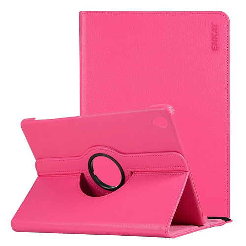 Etui en PU litchi à 360 degrés avec support rose pour votre Huawei MediaPad M6 10.8 pouces