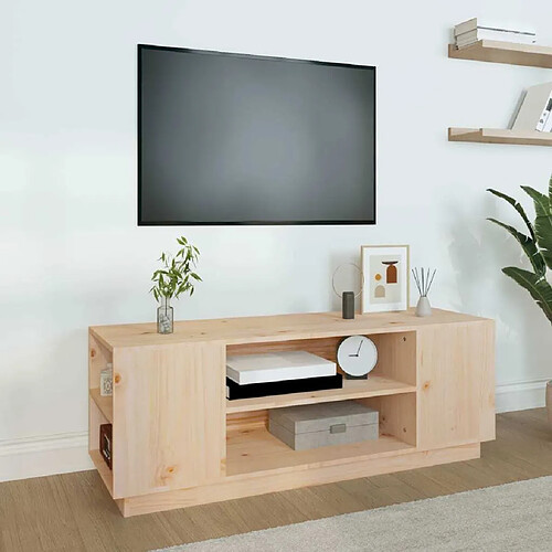 Maison Chic Meuble TV scandinave - Banc TV pour salon 110x35x40,5 cm Bois de pin massif -MN64771