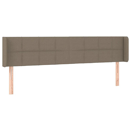 Maison Chic Tête de lit moderne avec oreilles pour chambre - Décoration de lit Taupe 183x16x78/88 cm Tissu -MN87041