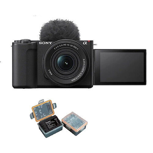 Sony ZV-E10 II Mirrorless Camera with 16-50mm Lens (Noir)+Kingma 2000mAh Battery (Sony NP-FZ100)