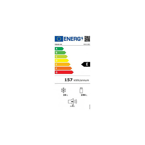 Réfrigérateurs 1 porte 218L Froid Statique FRIGELUX 55cm E, R4A218BE