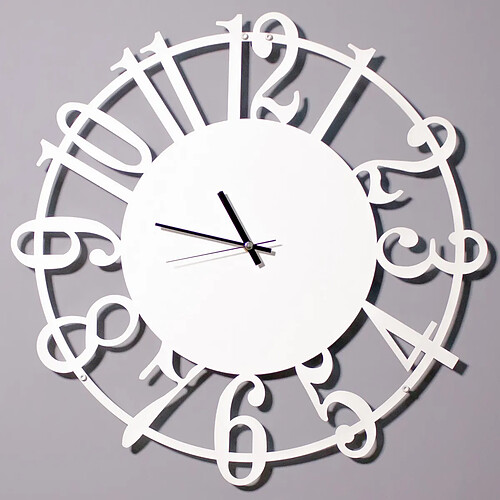 EPIKASA Horloge Murale les Numéros, Blanc, Métal, 50x1,5x50 cm