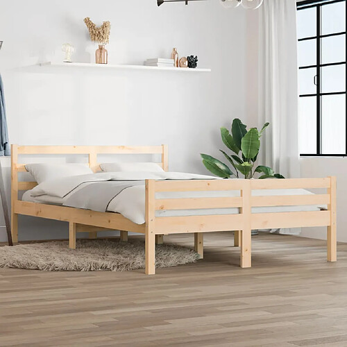 vidaXL Cadre de lit sans matelas bois massif 120x200 cm