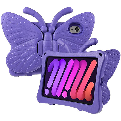 Coque en TPU motif papillon, eva avec béquille violet pour votre iPad mini (2021)