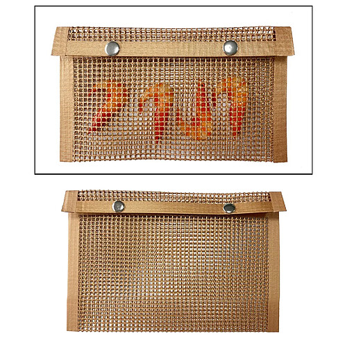 Résistance à La Chaleur BBQ Grill Mesh Bag Sac De Cuisson Antiadhésif Pour Barbecue 27x22cm