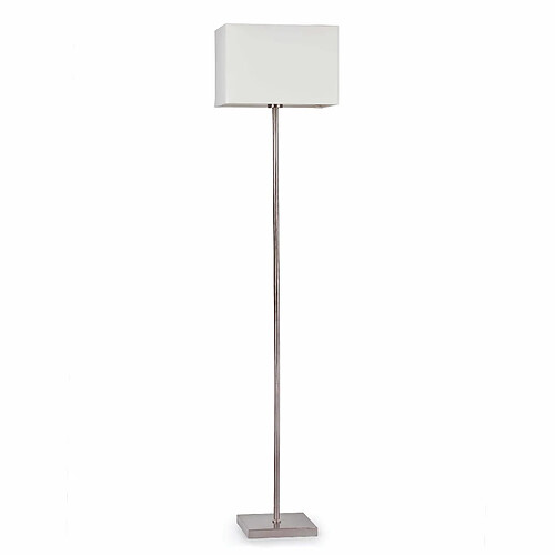 Faro Barcelona Lampadaire à 1 lumière, blanc, nickel avec abat-jour blanc, E27