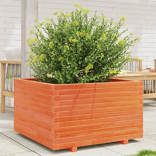 vidaXL Jardinière cire marron 80x80x49,5 cm bois de pin massif