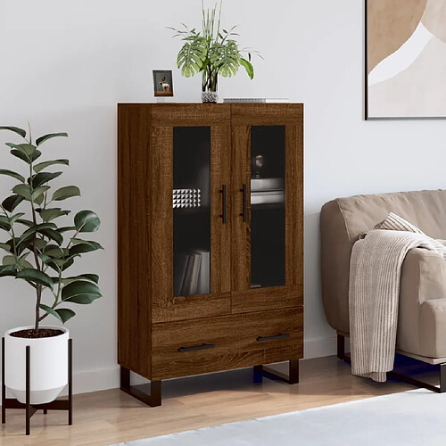 vidaXL Buffet haut chêne marron 69,5x31x115 cm bois d'ingénierie