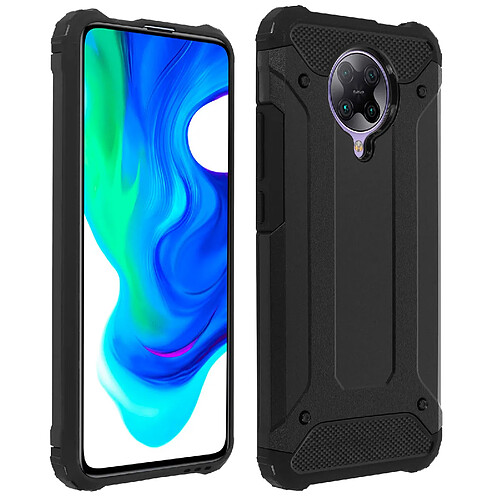 Avizar Coque Xiaomi Poco F2 Pro Design Relief Bi-matière Antichute noir