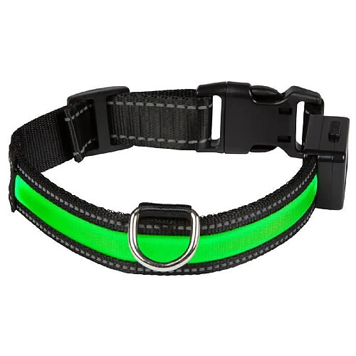 EYENIMAL Collier lumineux Light Collar USB rechargeable M - Vert - Pour chien