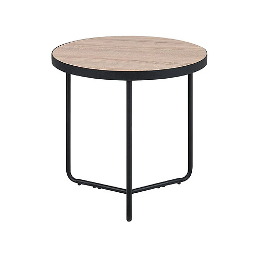 Beliani Table basse noire avec plateau en bois MELODY MEDIUM