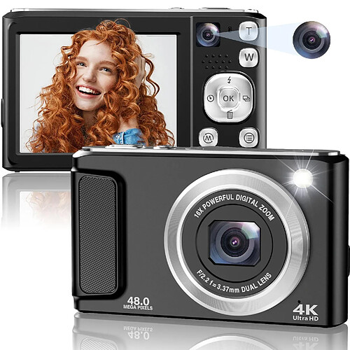 Yonis Appareil Photo Numérique 4K HD Double Caméra