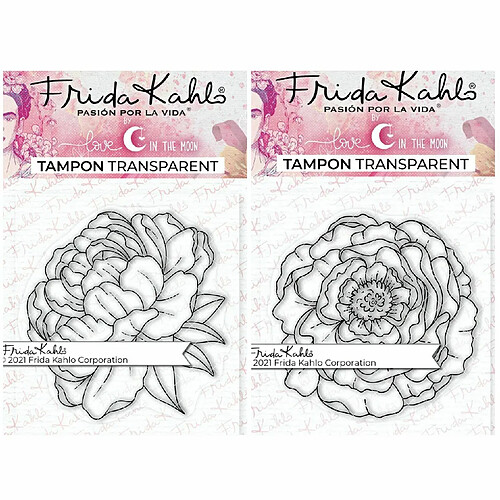 Youdoit 2 Tampons transparents - Pivoine 1 + Pivoine 2 - 9,5 x 6,5 cm