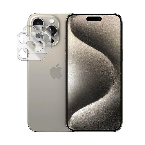 Lot de 2 verre trempé camera arrière protecteur pour iPhone 15 Pro Max 6.7" - VISIODIRECT -