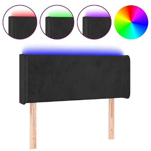 Maison Chic Tête de lit moderne à LED lumineuse pour chambre - Décoration de lit Noir 93x16x78/88 cm Velours -MN22892