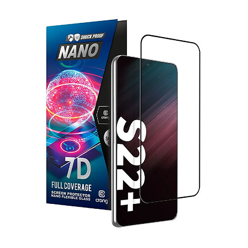 Crong 7D Nano Flexible Glass - Protecteur d'écran hybride à couverture complète 9H Samsung Galaxy S22+