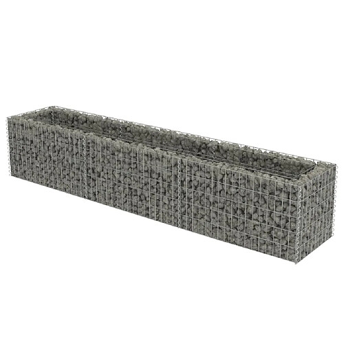 Maison Chic Jardinière,Lit surélevé - Bac à fleurs - pot de fleur à gabion Acier galvanisé 270x50x50 cm -GKD61658