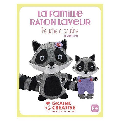 Graines Creatives La famille raton laveur - Peluches à coudre