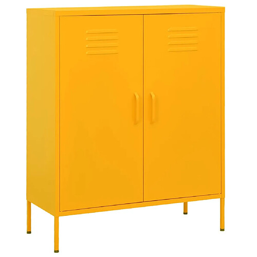 vidaXL Armoire de rangement Jaune moutarde 80x35x101,5 cm Acier