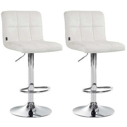 Non Lot de 2 tabourets de bar Peru velours chrome