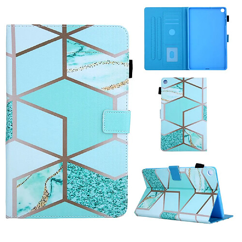 Etui en PU mousse d'impression de modèle géométrie bleue pour votre Samsung Galaxy Tab A7 10.4 (2020) T500/T505