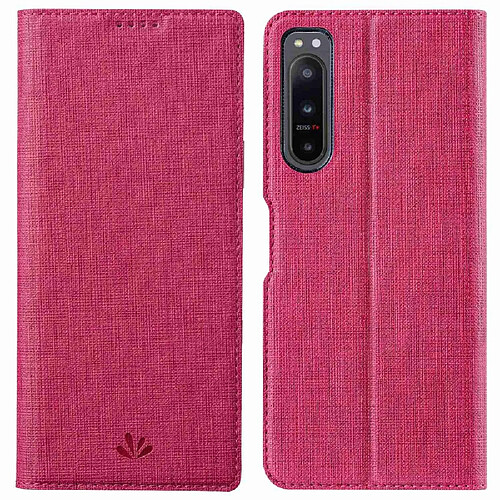 Etui en PU VILI fermeture automatique magnétique avec support et porte-carte pour votre Sony Xperia 5 IV 5G - rose