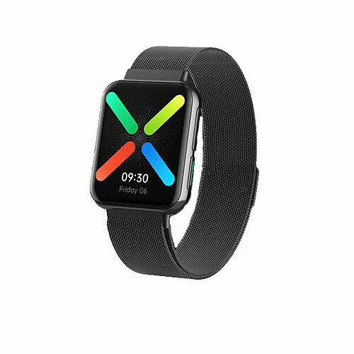 PHONECARE Bracelet Milanese Loop Fermeture Magnétique pour OPPO Watch 46mm - Noir