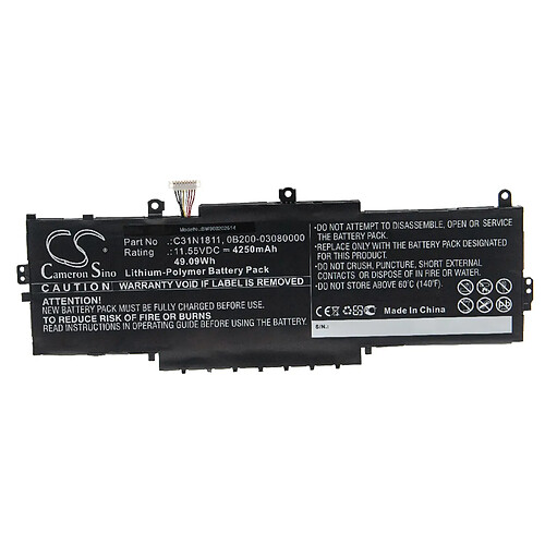 vhbw Batterie compatible avec Asus UX433FA, UX433FA-2B, UX433FA-2S, UX433FA-3B ordinateur portable Notebook (4250mAh, 11.55V, Li-polymère)