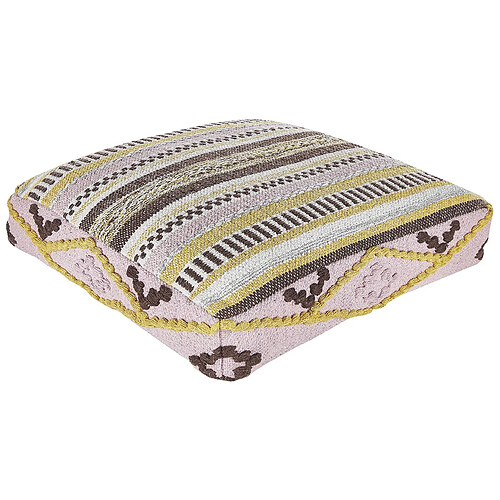 Beliani Coussin de sol MAPLE Coton 60 cm 60 cm Multicolore