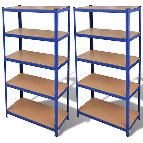 vidaXL Étagère de rangement 2 pcs Bleu