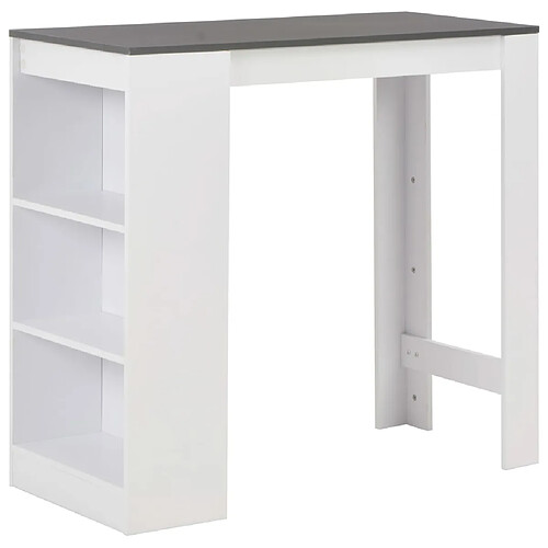 Helloshop26 Table haute mange debout bar bistrot avec étagère blanc 110 cm 0902053/2